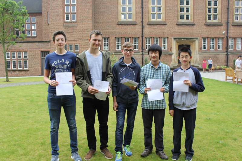 a picture of five students with their Gcse results