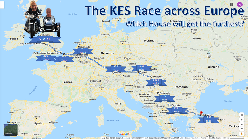 the map of the race across europe