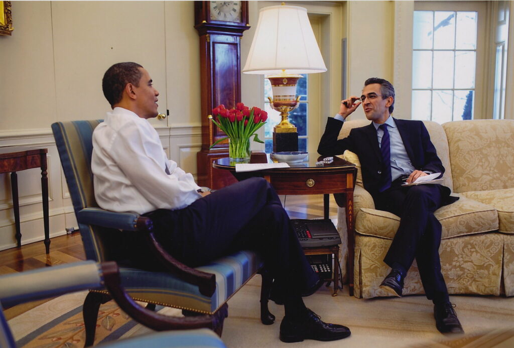 Richard Wolffe with Barack Obama in the white house