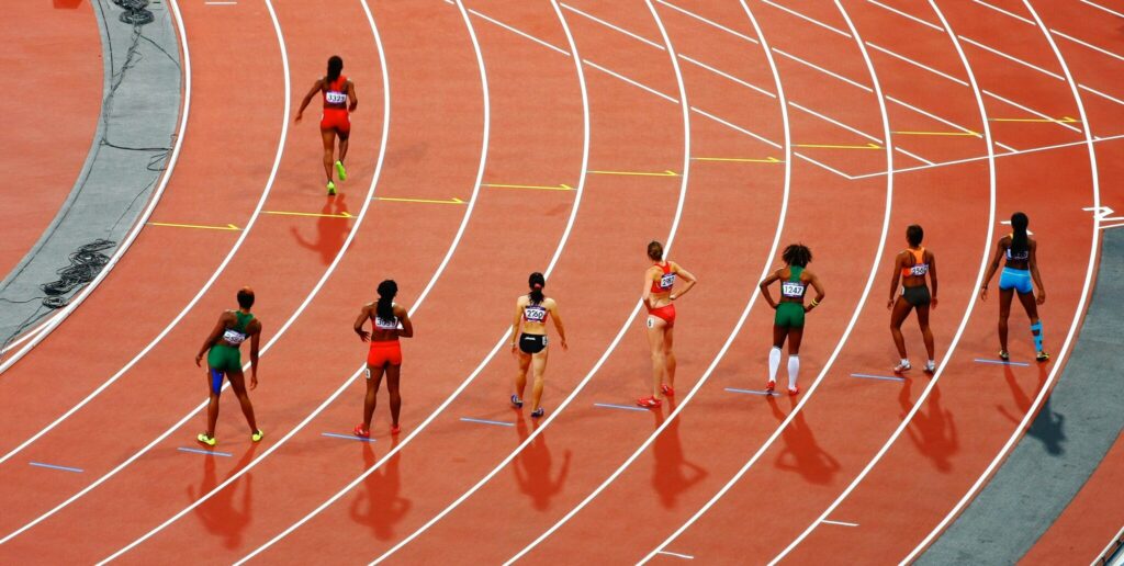 a picture of people on the running track