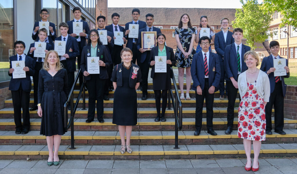 The West Midlands Active Young Citizens’ Award Presentation at King Edward’s School, Birmingham on Wednesday 16 June 2021. Guest of honour, Professor Helen Higson OBE, Vice Lord-Lieutenant for the West Midlands.